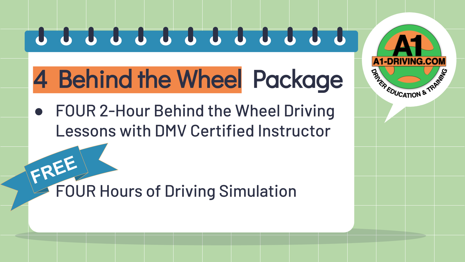 4 Behind The Wheel Package (8 Hour)